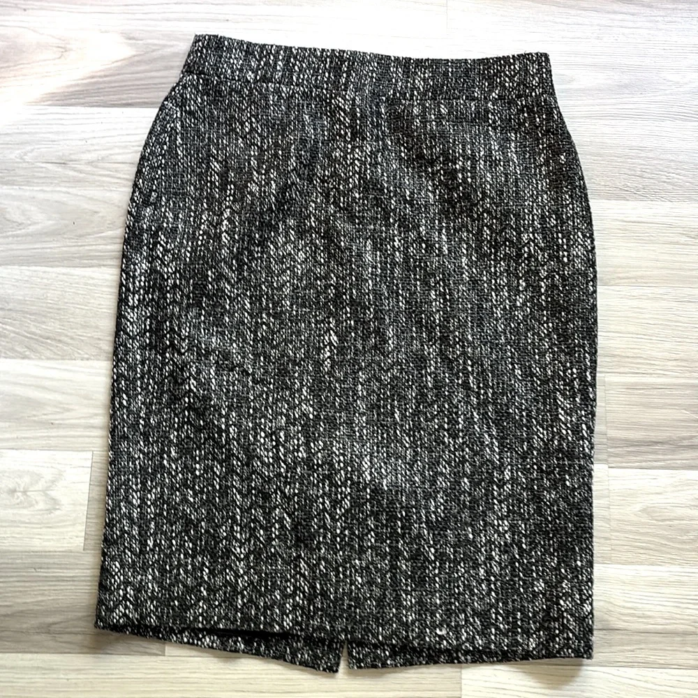 J Crew no. 2 Pencil‎ Tweed pencil  Black and White Women's Skirt Size 10